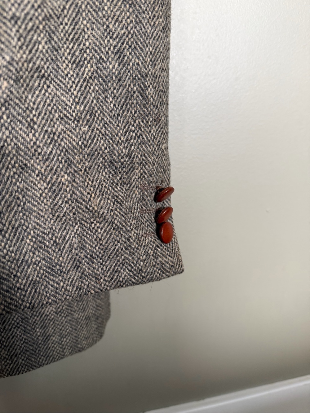 Vintage Yves Saint Laurent Pour Homme Wool Herringbone Blazer Men’s 42 - Picture 3 of 12